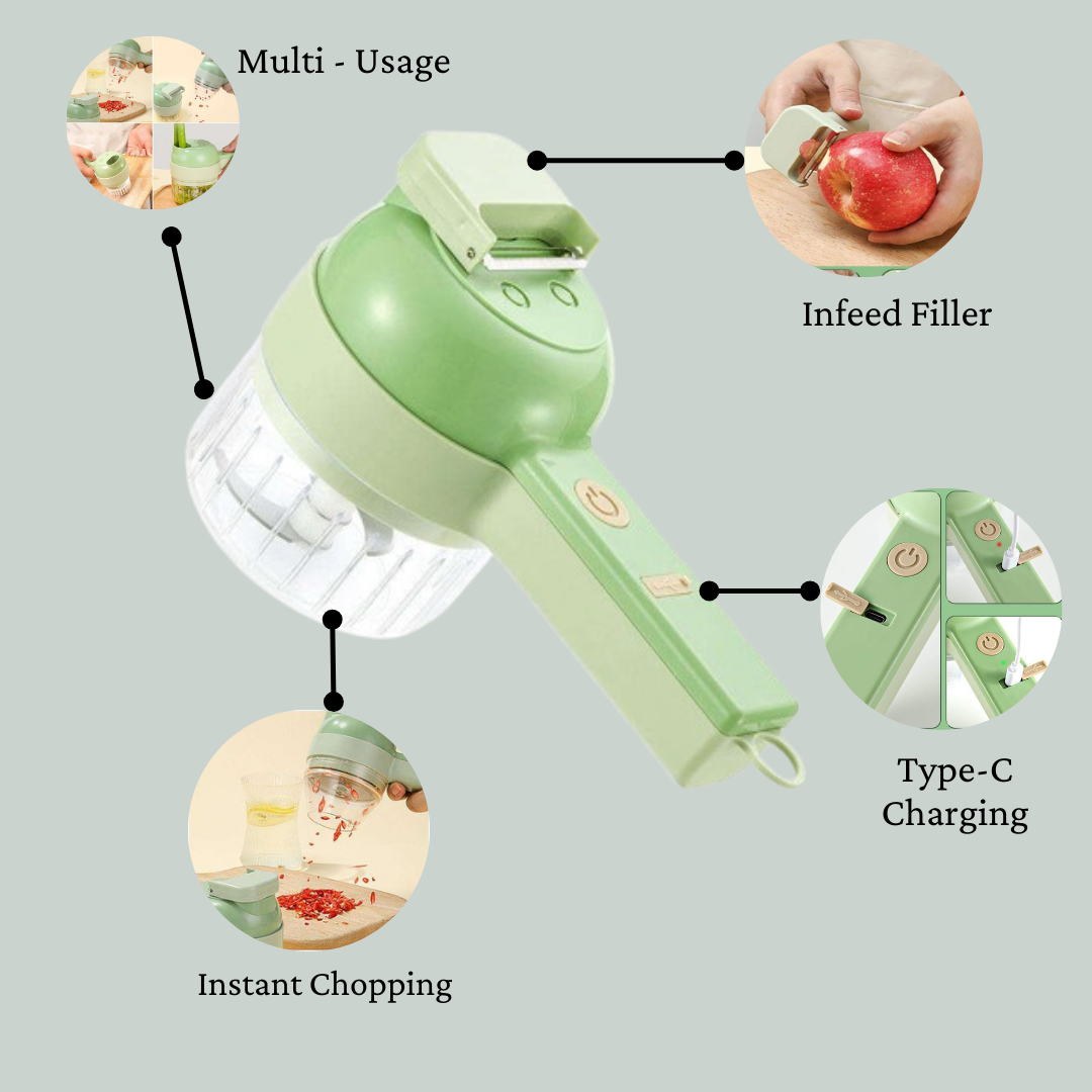 4 in 1 Portable Electric Vegetable Cutter Set